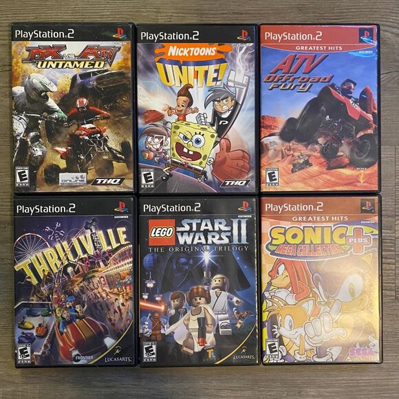 PlayStation 2 Video Game Lot of 6 - Lego Star Wars II Sonic Mega Collection Etc - Picture 1 of 6